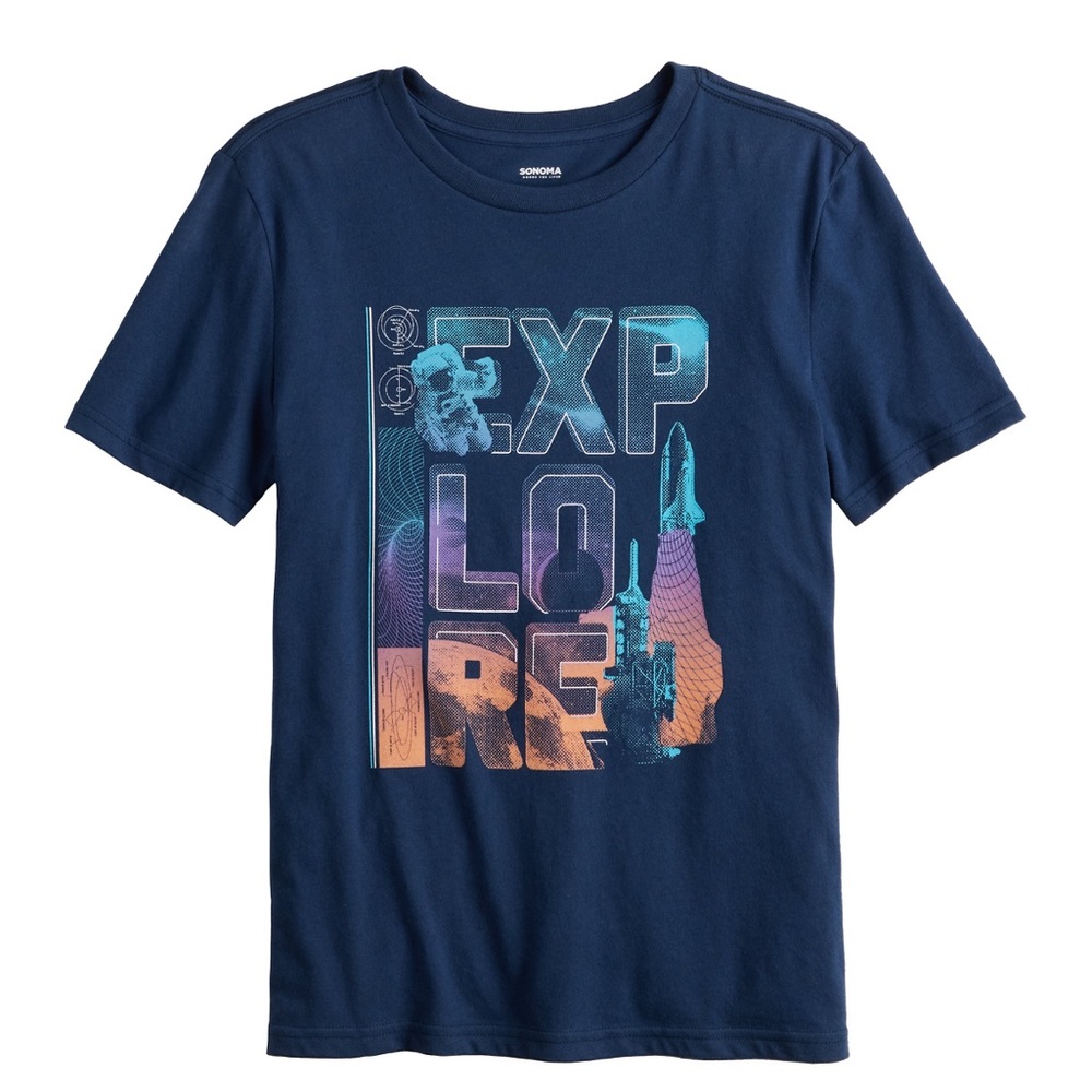 Sonoma Goods for Life Boys Space Explore Short Sleeve Tee Shirt